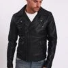 LE TEMPS DES CERISES LAMBERT - Lederjacke - Black -Herrenbekleidungsgeschäft 91e31bbe9bc242b5bea263e28b3fc70f