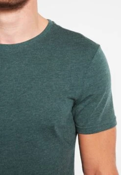 Pier One T-Shirt Basic - Green Melange -Herrenbekleidungsgeschäft d508f159fdf845899bceb24aac987afc