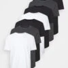 Pier One 7 PACK - T-Shirt Basic - Mottled Dark Grey/white/black -Herrenbekleidungsgeschäft e7f6e83a5fc54fbaaa5e7624e6a8a452