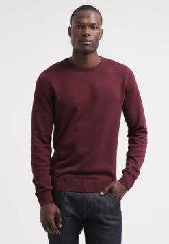 Pier One BASIC CREWNECK - Strickpullover - Bordeaux